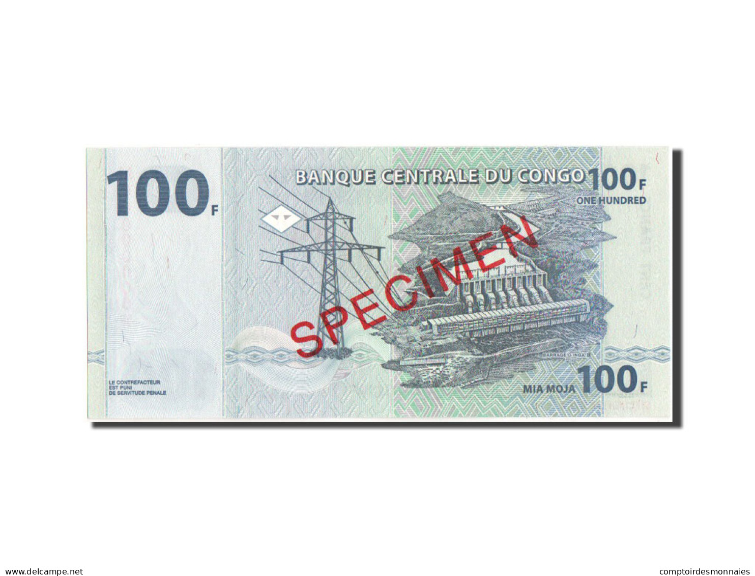 Billet, Congo Democratic Republic, 100 Francs, 2007, 31.07.2007, KM:98s, NEUF - Democratic Republic Of The Congo & Zaire