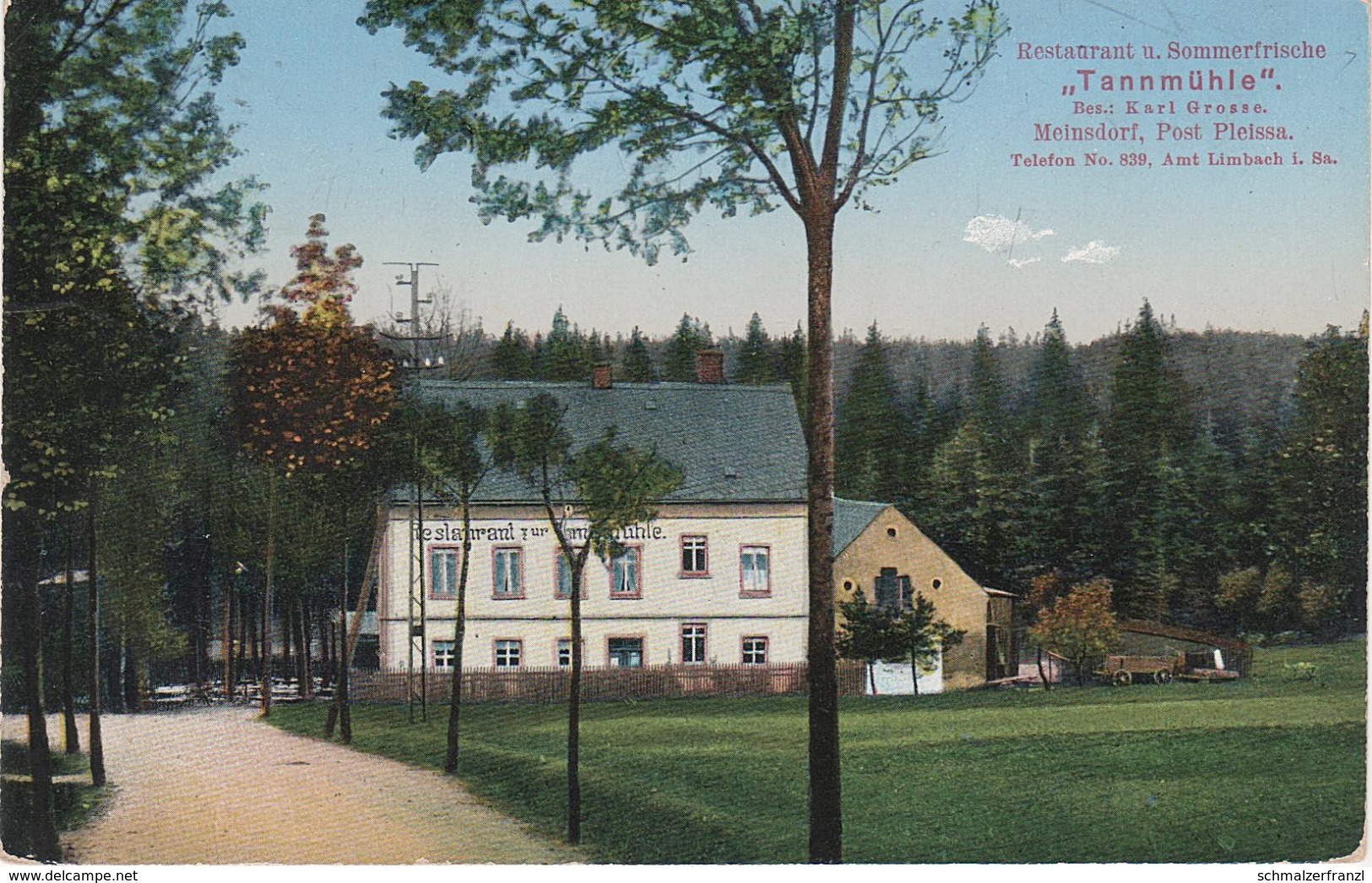 AK Tannmühle Gasthof Bei Meinsdorf Pleissa Limbach Oberfrohna Callenberg Rußdorf Langenberg Falken Kühler Morgen Grüna - Limbach-Oberfrohna