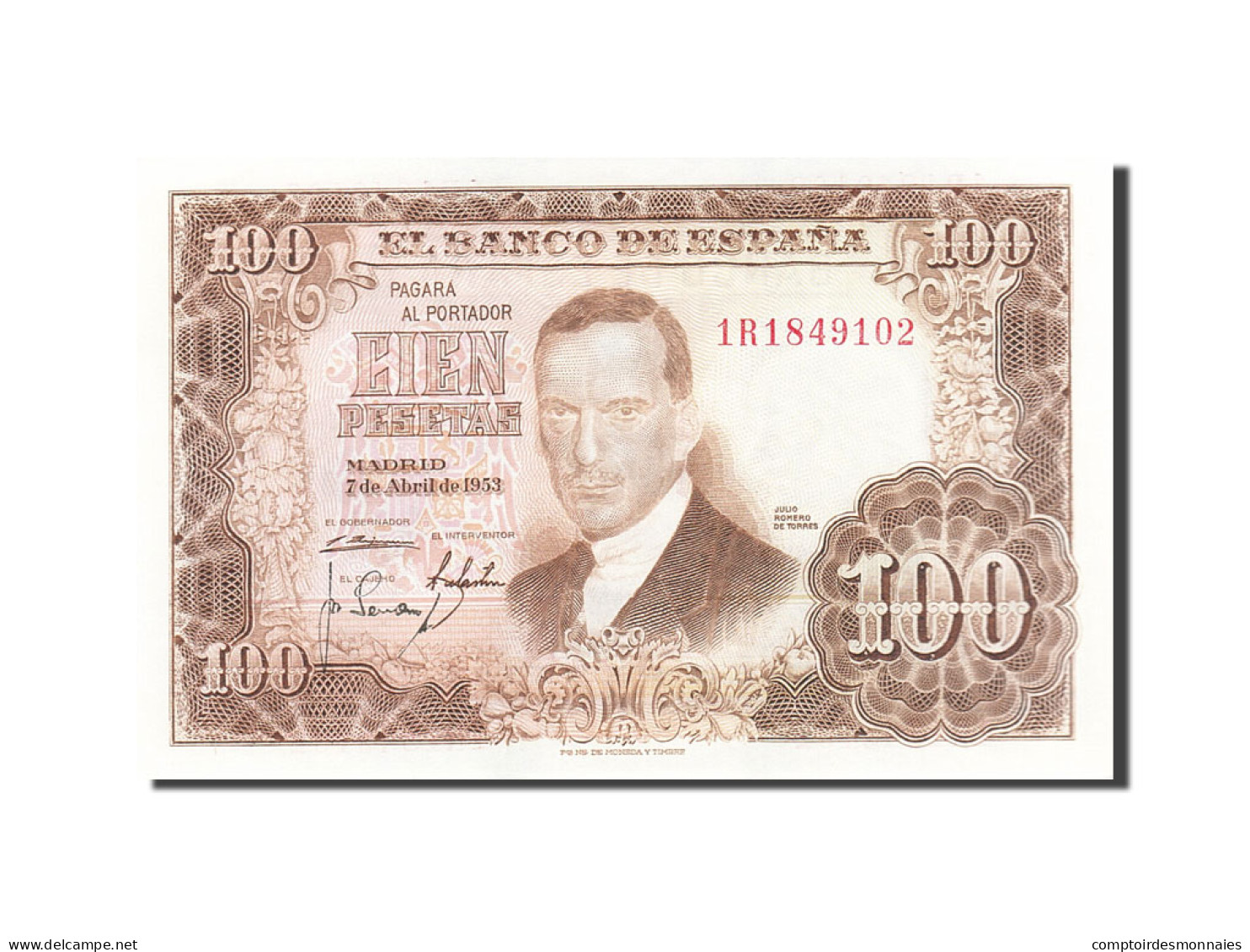 Billet, Espagne, 100 Pesetas, 1953, 1953-04-07, KM:145a, SPL - 100 Peseten
