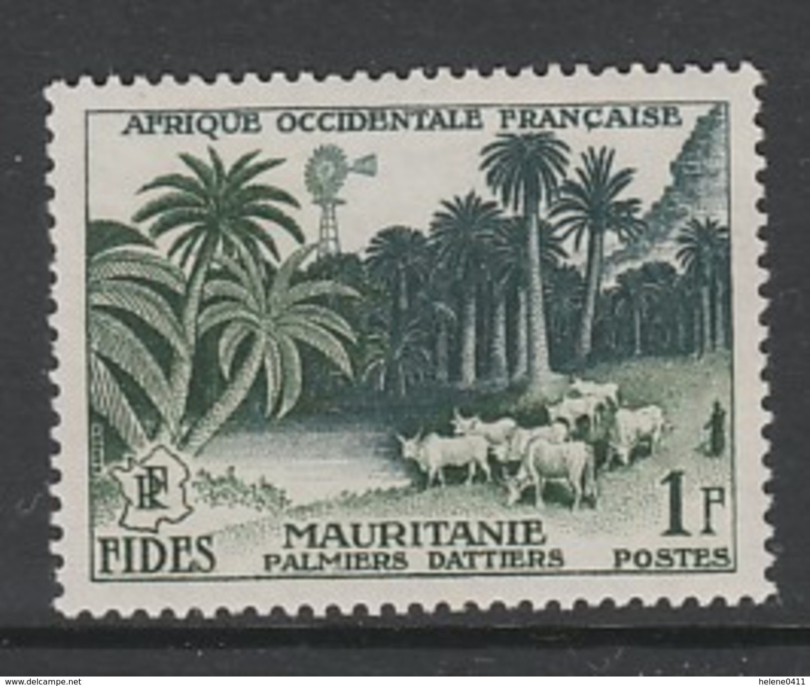 TIMBRE NEUF D´AFRIQUE OCCIDENTALE FRANCAISE - PALMIERS-DATTIERS EN MAURITANIE N° Y&T 54 - Ungebraucht