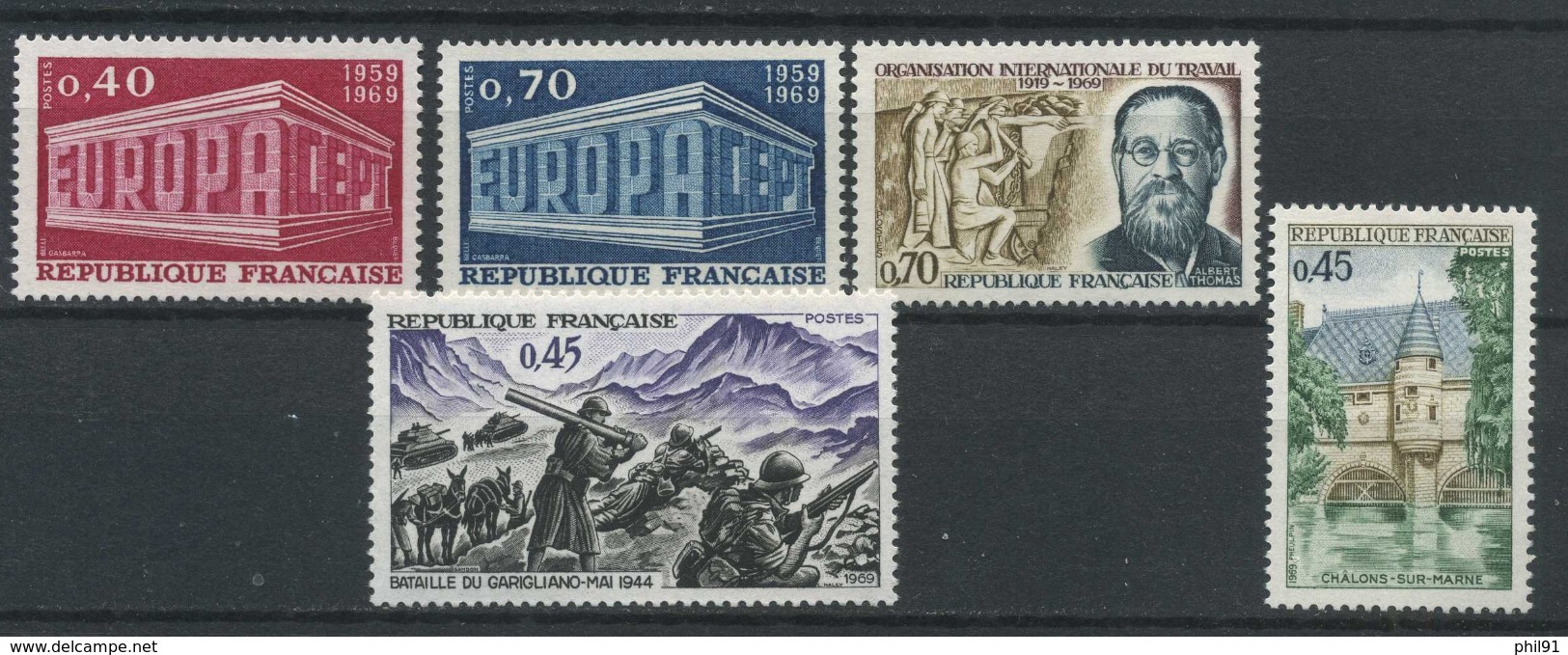 FRANCE       N° Y&T  1598  à  1602  ** - Unused Stamps