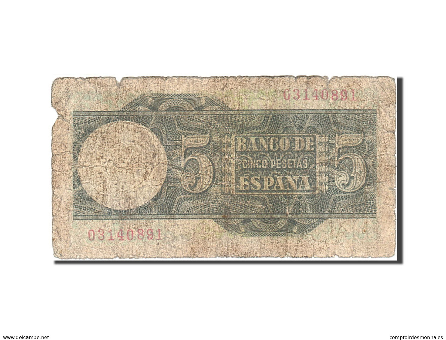 Billet, Espagne, 5 Pesetas, 1948, 1948-03-05, KM:136a, B - 5 Peseten