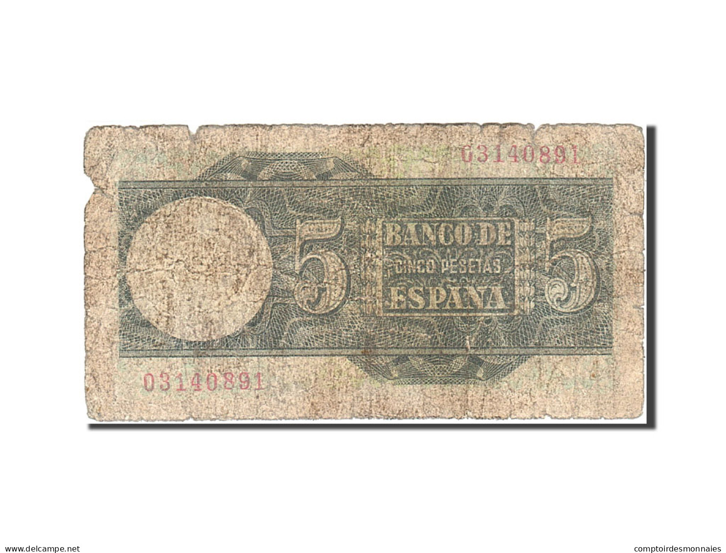 Billet, Espagne, 5 Pesetas, 1948, 1948-03-05, KM:136a, B - 5 Pesetas