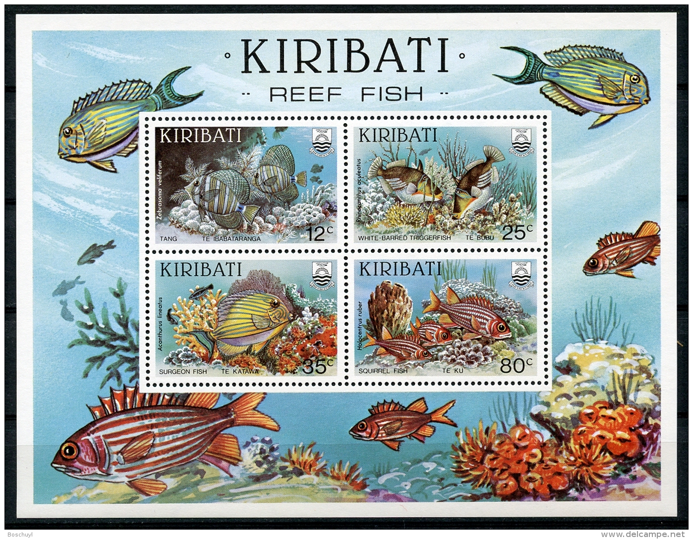 Kiribati, 1985, Reef Fish, Coral, Marine Life, MNH, Michel Block 12 - Kiribati (1979-...)