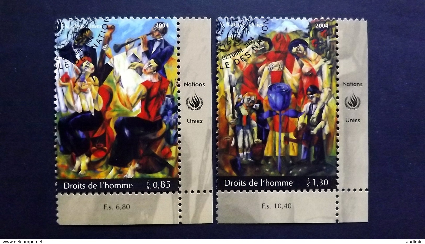 UNO-Genf 505/6 Oo/ESST, Achtung Der Menschenrechte, Gemälde Von Yuroz, Eigentlich Yuri Gevorgian (*1956) - Used Stamps