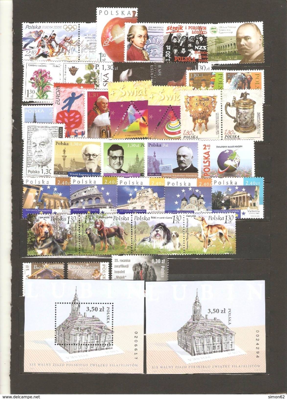 POLOGNE   ANNEE COMPLETE  2006  36 TIMBRES  ET 9 BLOCS  NEUF ** MNH  LUXE - Full Years