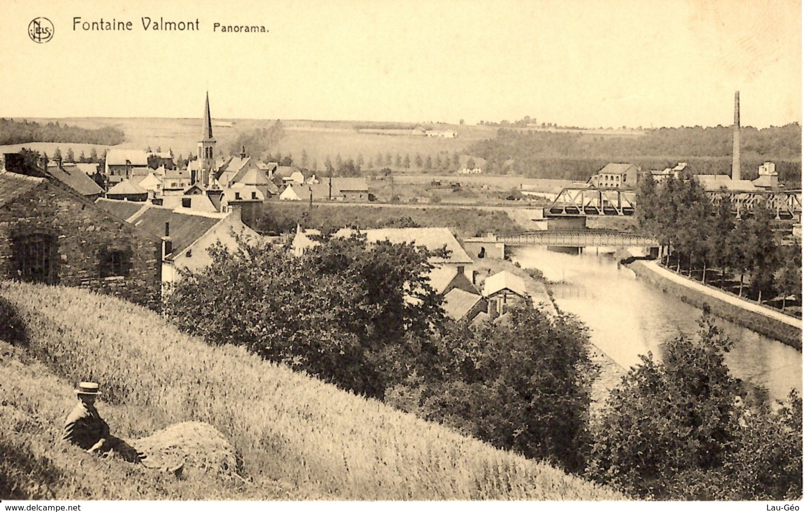 Fontaine-Valmont (Merge-le-Château). Panorama. - Merbes-le-Château