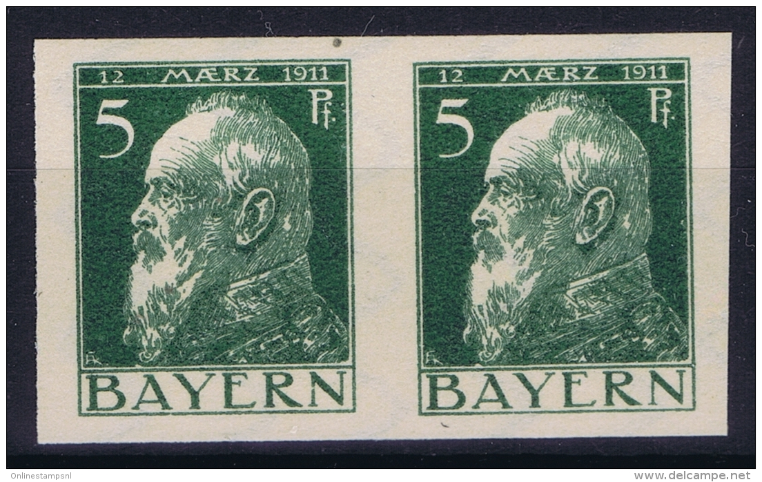 Bayern: Mi Nr 77 P In Pair MNH/**/postfrisch/neuf Sans Charniere - Ungebraucht