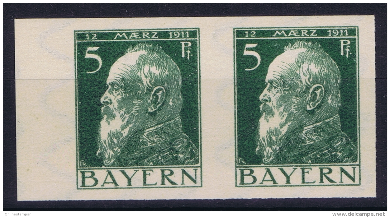 Bayern: Mi Nr 77 P In Pair MNH/**/postfrisch/neuf Sans Charniere - Nuovi