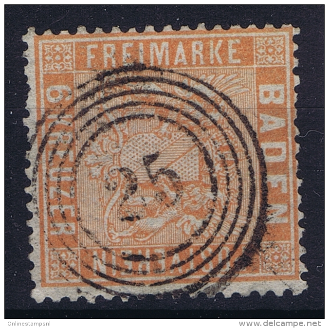 Baden: Mi Nr 11 Gestempelt/used/obl. Circle Cancel Nr 25 - Gebraucht