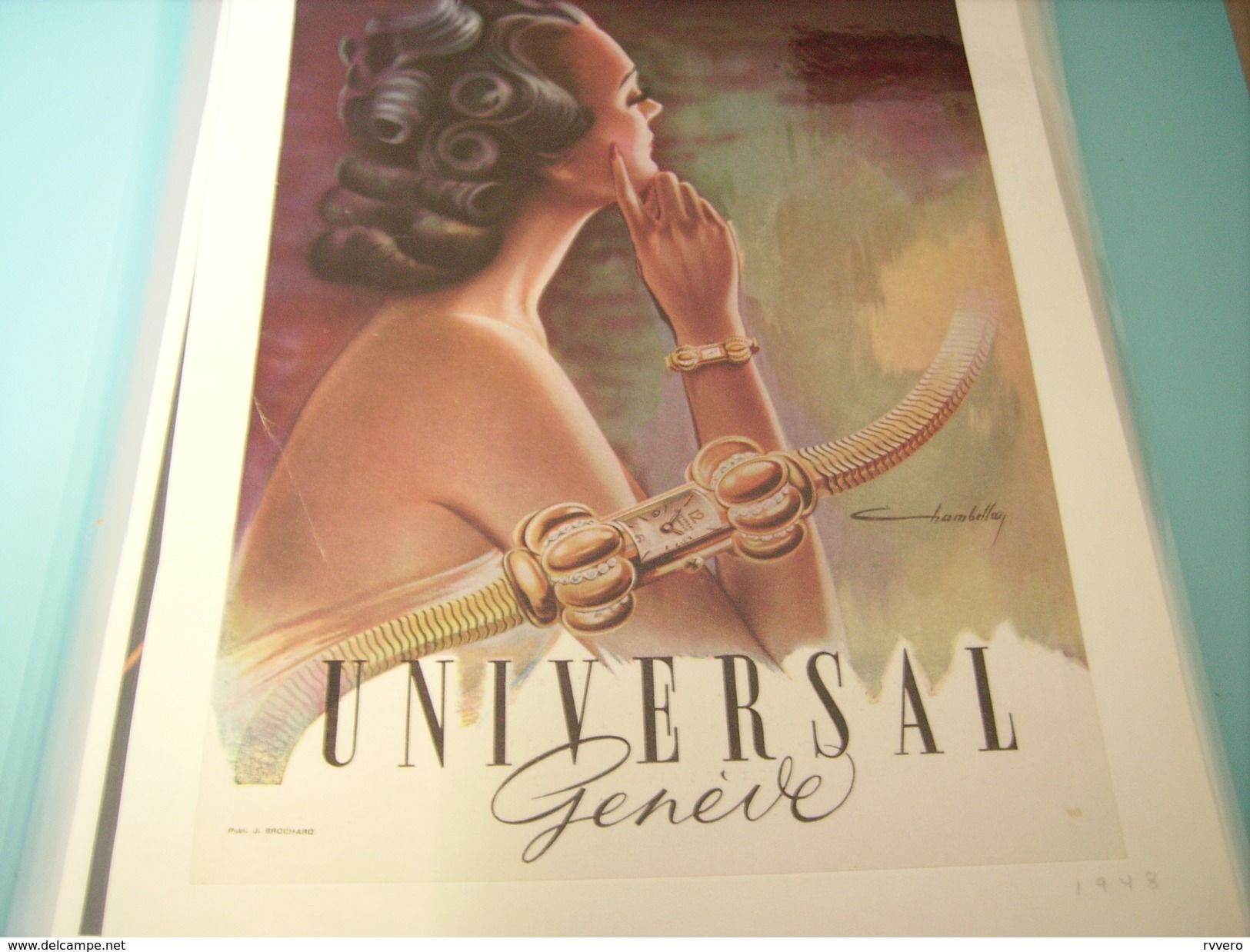 ANCIENNE PUBLICITE MONTRE UNIVERSAL 1948 - Autres & Non Classés