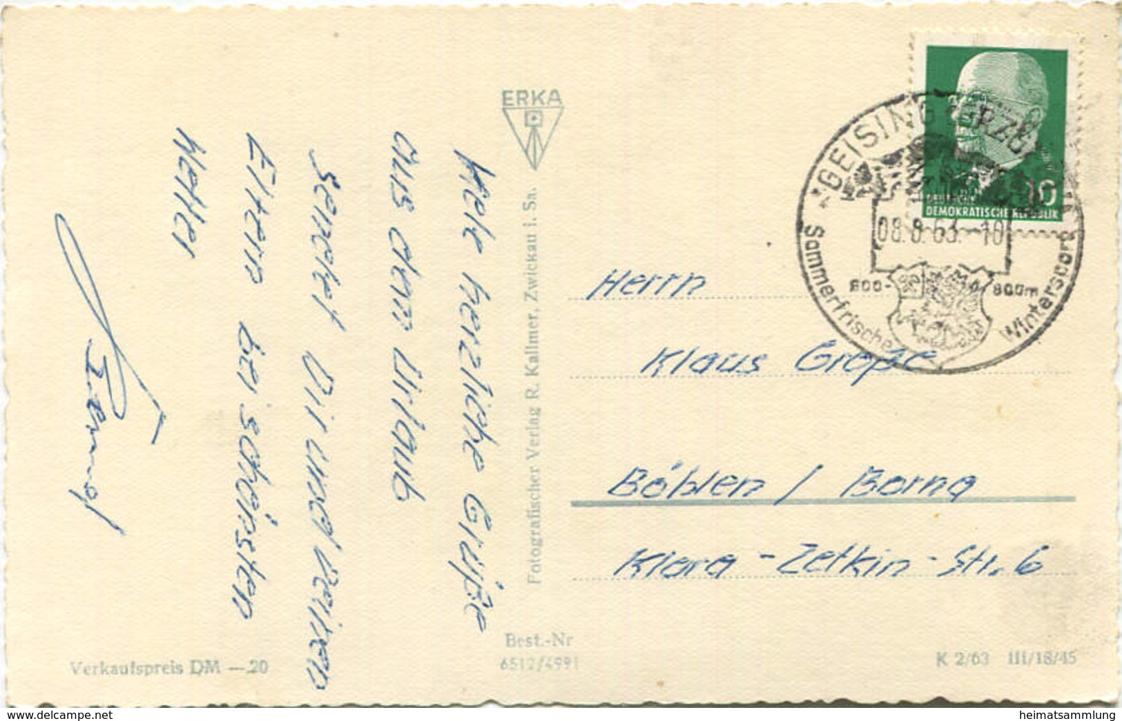 Geising - Foto-AK - Verlag R. Kallmer Zwickau Gel. 1963 - Geising