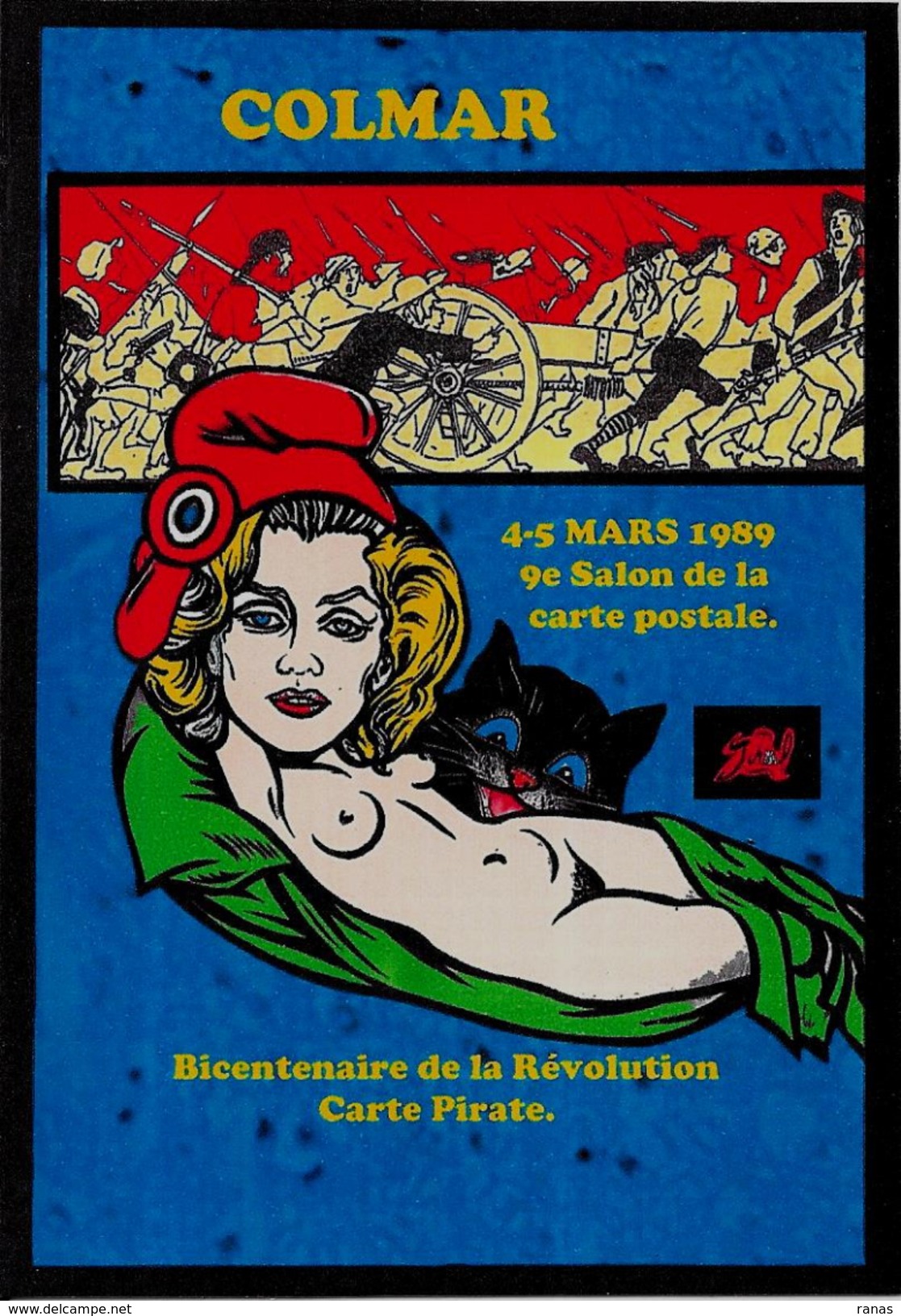 CPM LARDIE JIHEL Tirage Limité En 30 Exemplaires Signés Salon De COLMAR érotisme Révolution 1989 Pin Up - Lardie