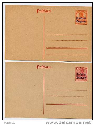 BAYERN P111-112a 2 Postkarten  1919 Kat. 17,00 € - Postal  Stationery