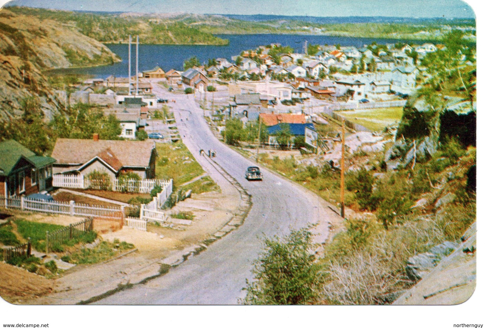 FLIN FLON, Manitoba, Canada, Ross St Looking North, 1956 Chrome Postcard - Autres & Non Classés