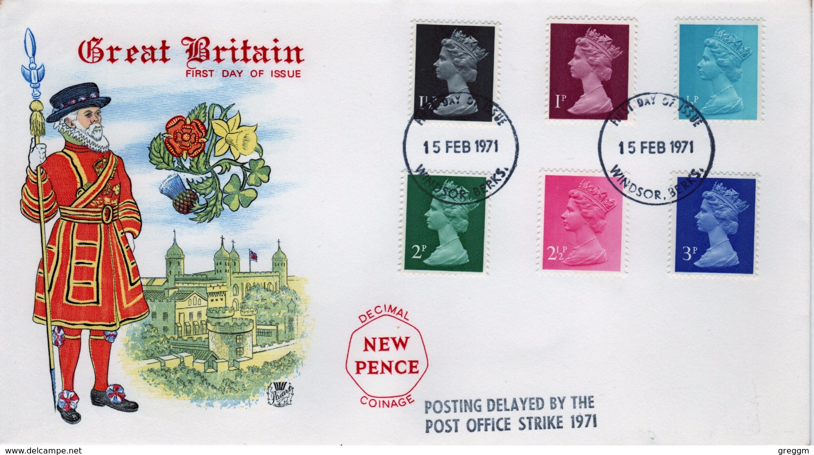 GB First Day Cover To Celebrate The Definitive Stamps Issued In 1971 Low Values. - 1971-1980 Decimal Issues