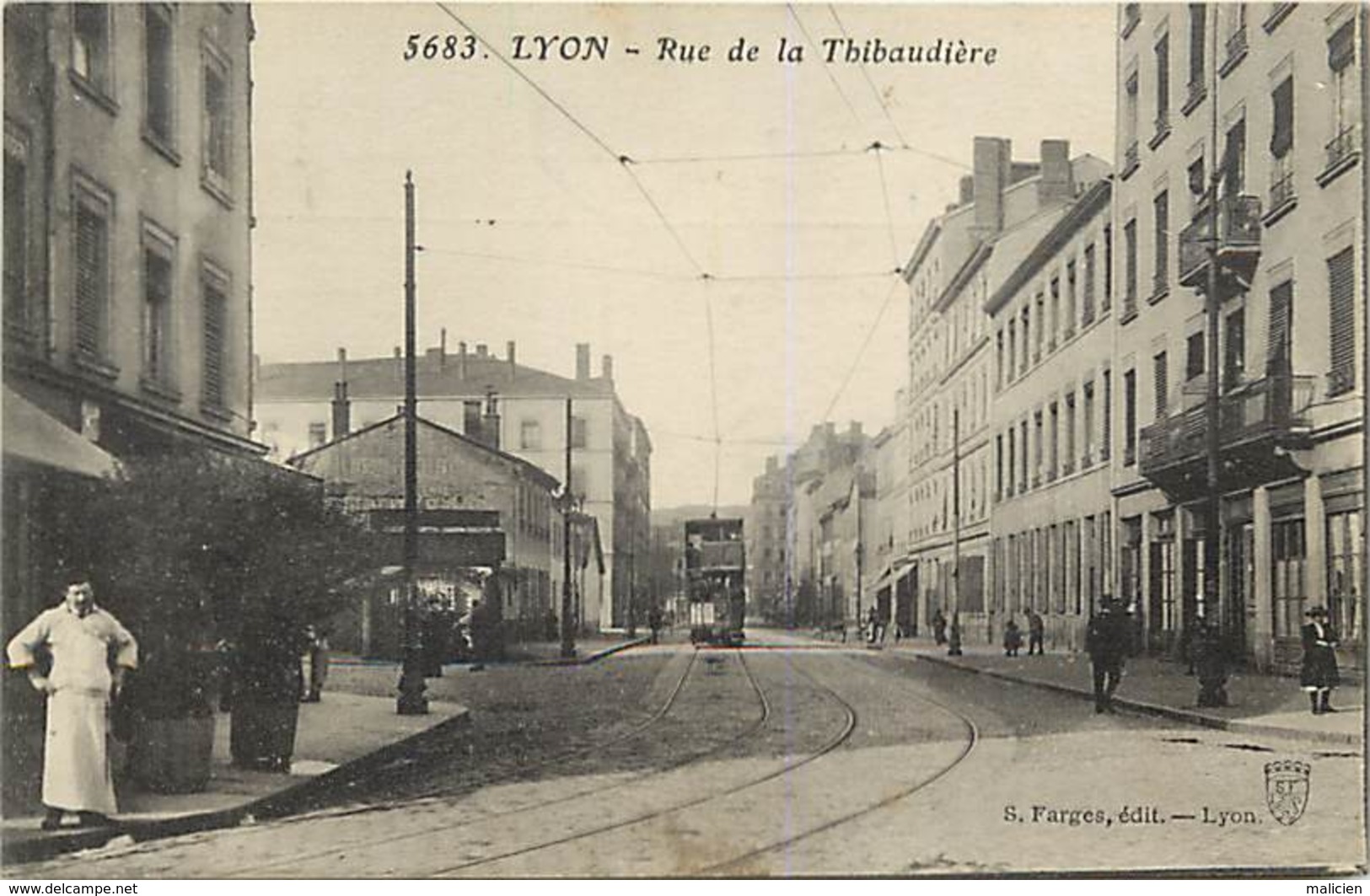 Dpts Divers-ref-MM103 - Rhone -  Lyon - Rue De La Thibaudiere - Tramway - Tramways - Transports - Carte Bon Etat - - Lyon 7