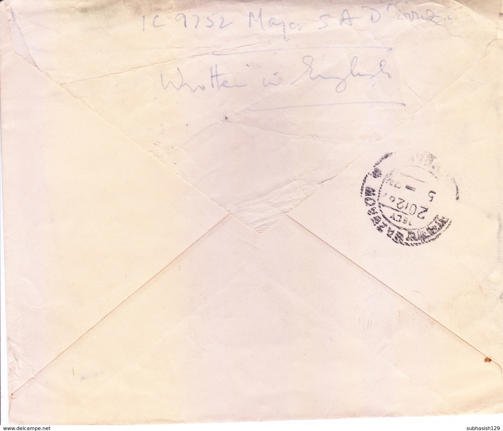 INDIA - 1962 - COMMERCIAL COVER POSTED FROM F.P.O. NO. 826 FOR BOMBAY WITH CENSOR MARKING - Covers & Documents