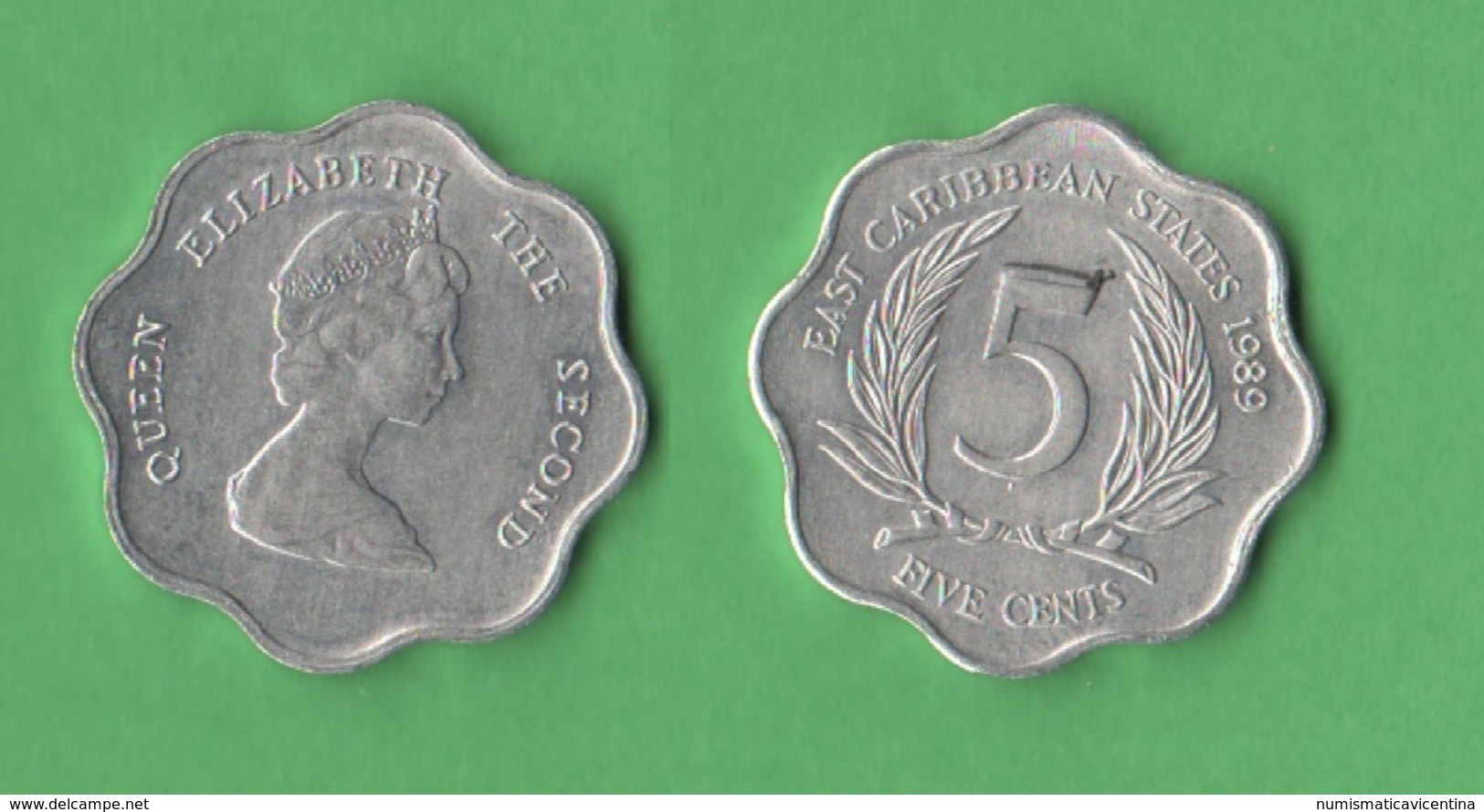 Caraibi 5 Cents 1989 - Caribe Británica (Territorios Del)