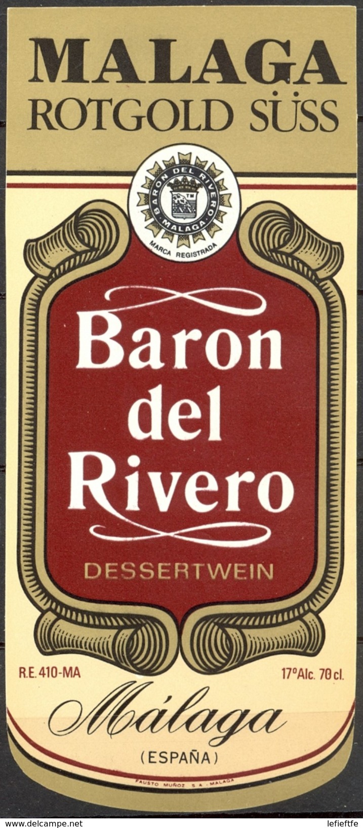 540 - Espagne - Malaga - Rotgold Süss - Baron Del Rivero - Malaga - Red Wines