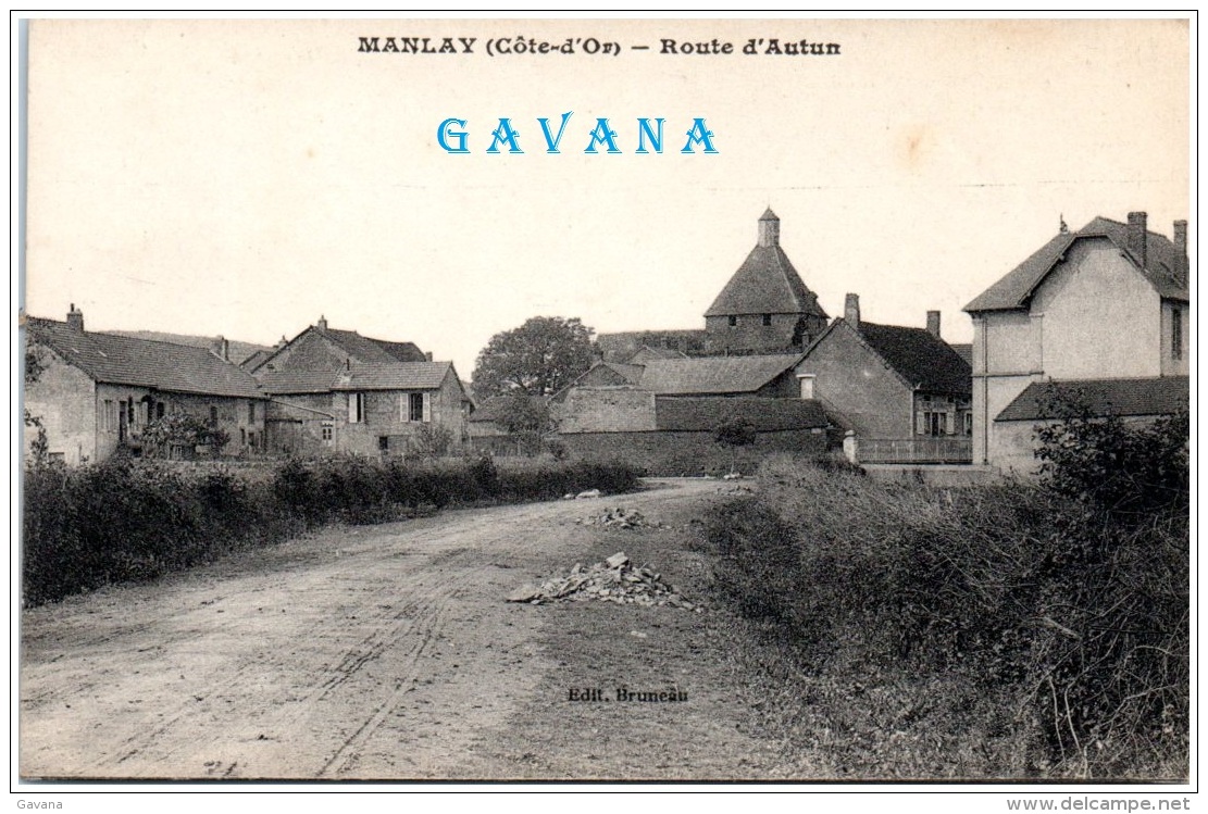 21 MANLAY - Route D'Autun   (Recto/Verso) - Autres & Non Classés