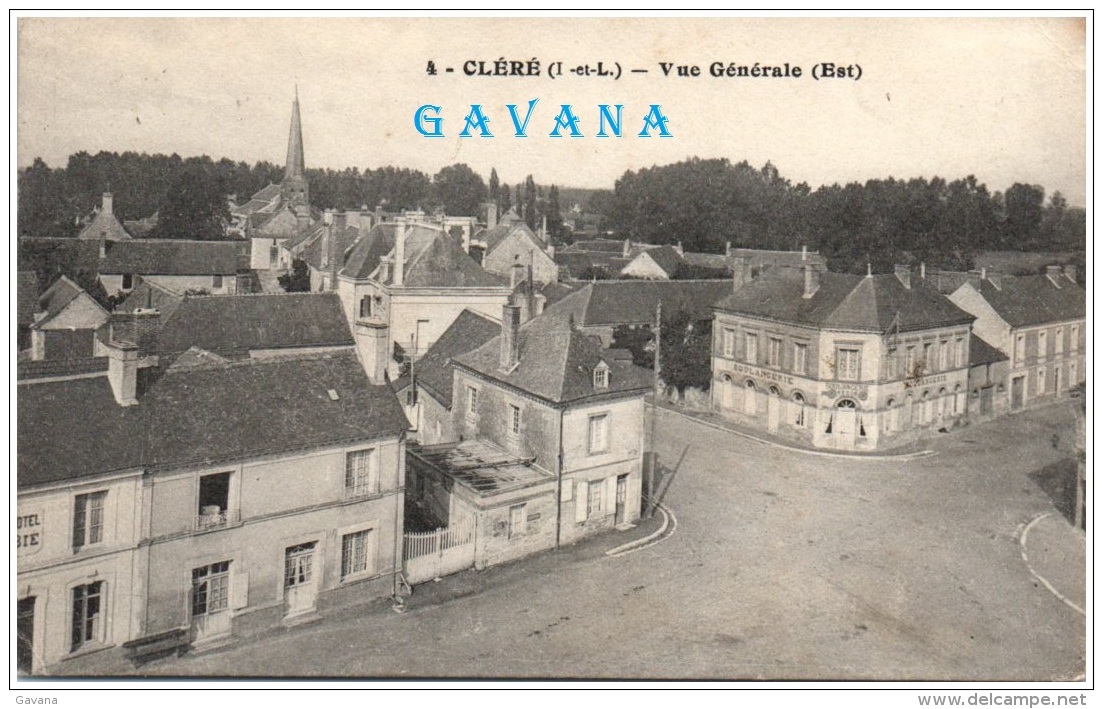 37 CLERE - Vue Générale (Est)  (Recto/Verso) - Cléré-les-Pins