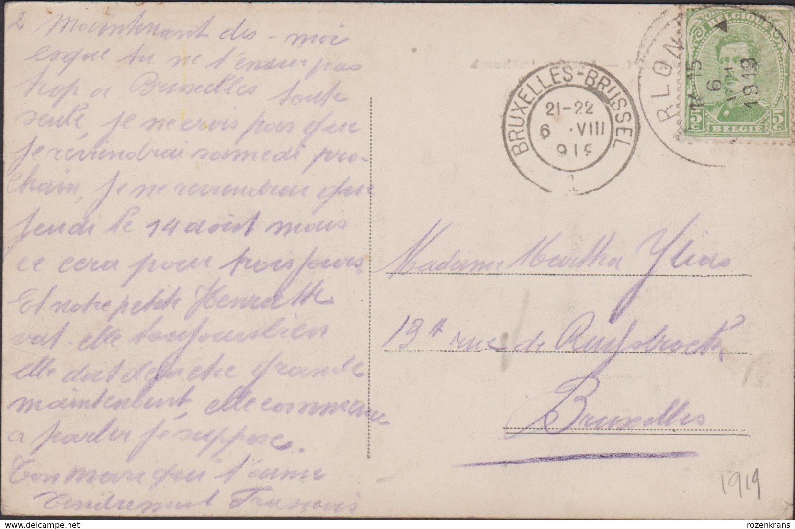 Arlon Aarlen Avenue Nothomb Luxemburg Luxembourg Postkaart CPA 1919 - Arlon