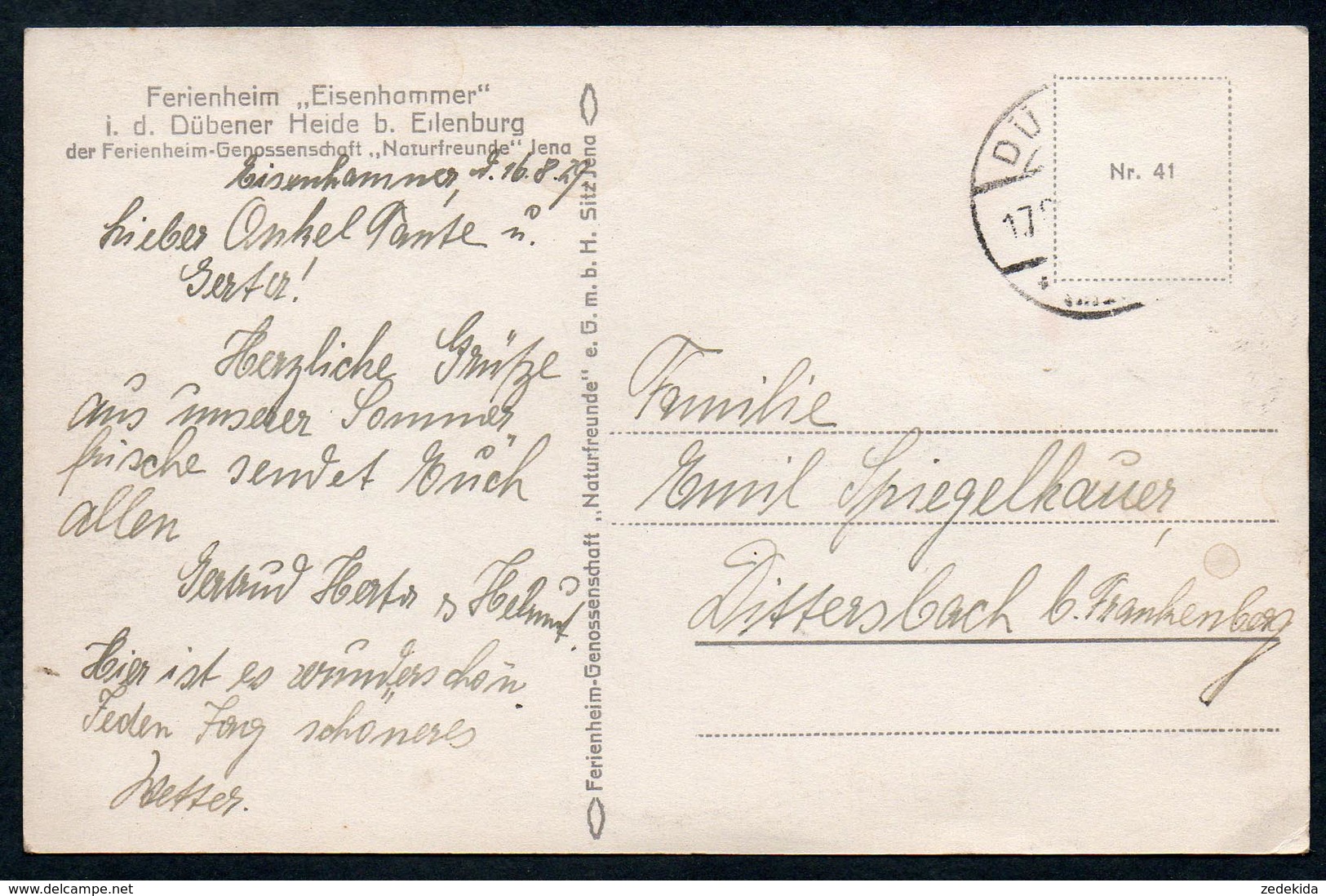 8895 - Alte Ansichtskarte - Ferienheim Eisenhammer Bei Eilenburg - Gel 1929 O. Marke - Eilenburg