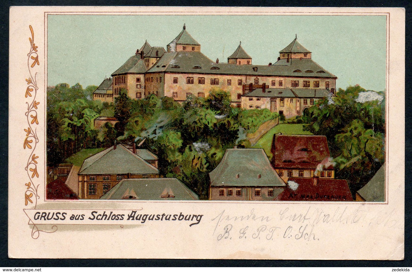 9188 - Alte Ansichtskarte - Gruß Aus Augustusburg  - Gel. 1905 - Dutzauer - Augustusburg