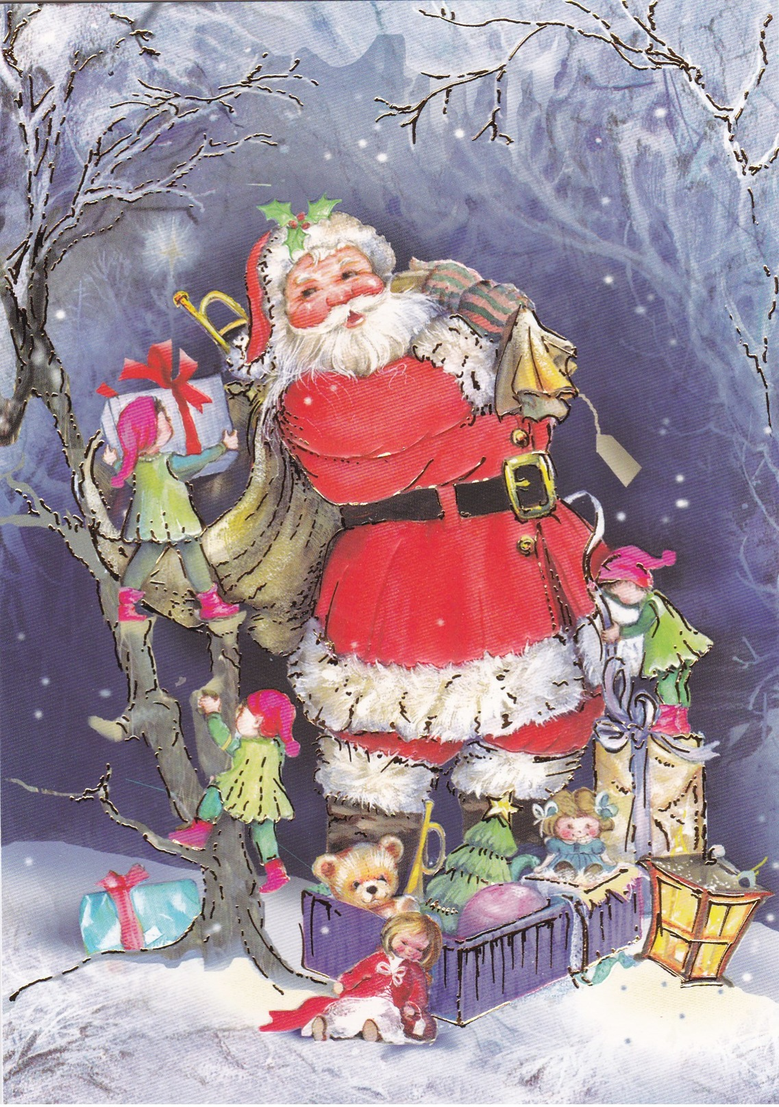 CARTE DOUBLE CARD SANTA CLAUS PERE NOEL - Santa Claus