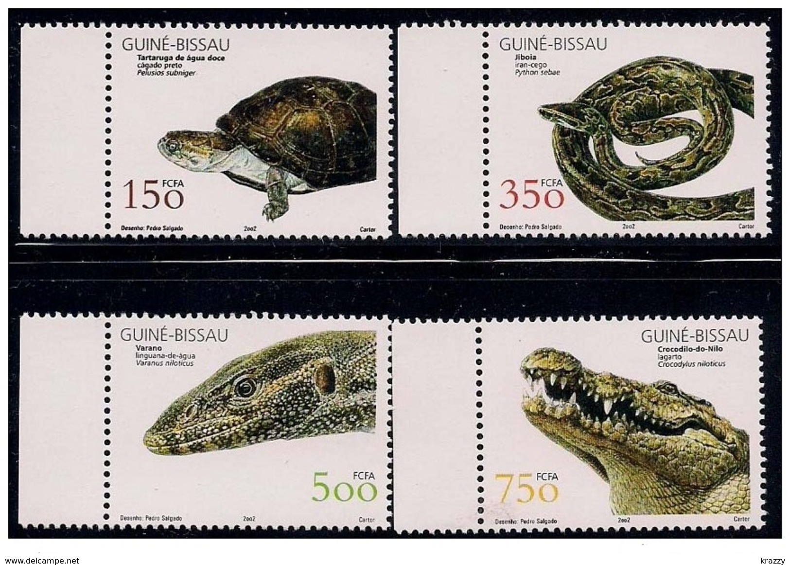 2002, GUINEA BISSAU. REPTILES, SNAKE, INGUANA, CROCODILE. TURTLE - Guinea-Bissau