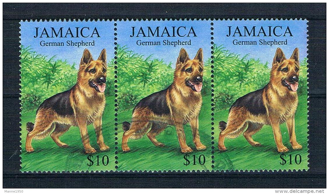Jamaica 1999 Hunde Mi.Nr. 933 3er Streifen Gestempelt - Jamaica (1962-...)