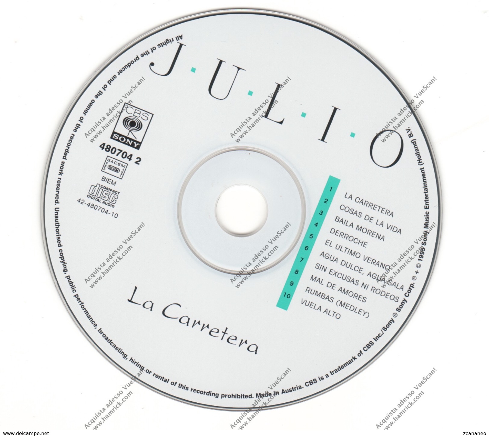 CD DI JULIO IGLESIAS LA CARRETERA DEL 1995 - - World Music