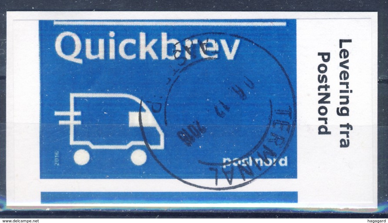 ##Denmark 2016. Quick-shipping Label. Cancelled On Fragment.. - Oblitérés