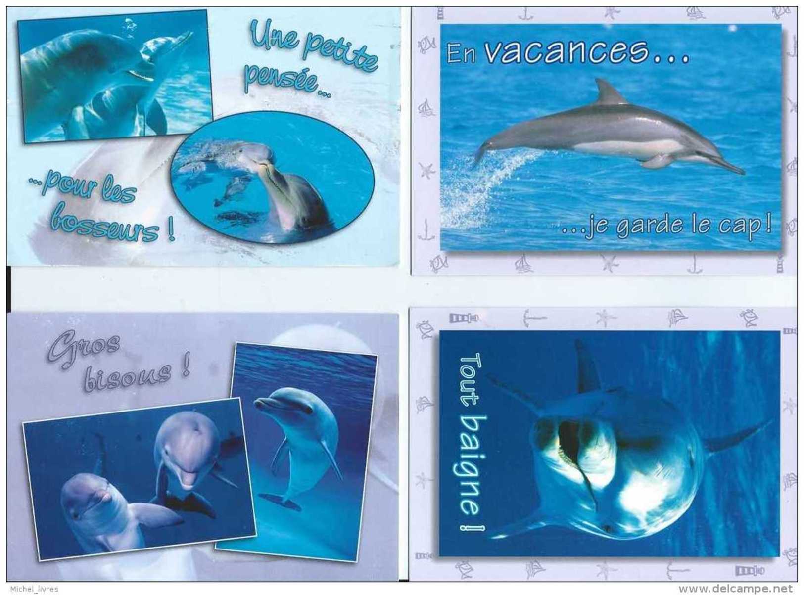 Lot De 12 Cartes Couleur Locale Collection Pictogramme - Animaux - Dauphins - Pas Circulé - Etat Neuf - Delfini