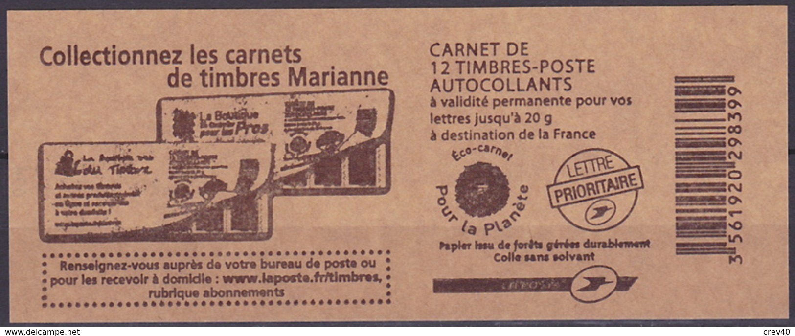 Carnet Neuf ** N° 4197-C21(Yvert) France 2010 - Marianne De Beaujard, Collectionnez Les Carnets De Timbres Marianne - Modernos : 1959-…