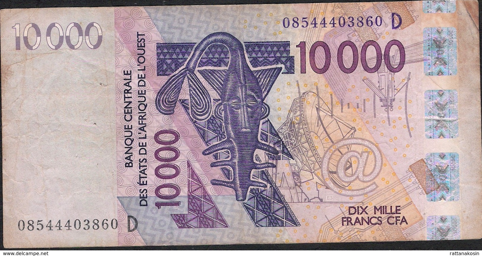 WA.S. Letter D = Mali P418Df 10000 Francs (20)08 FINE Has 7 P.h. ! - Westafrikanischer Staaten