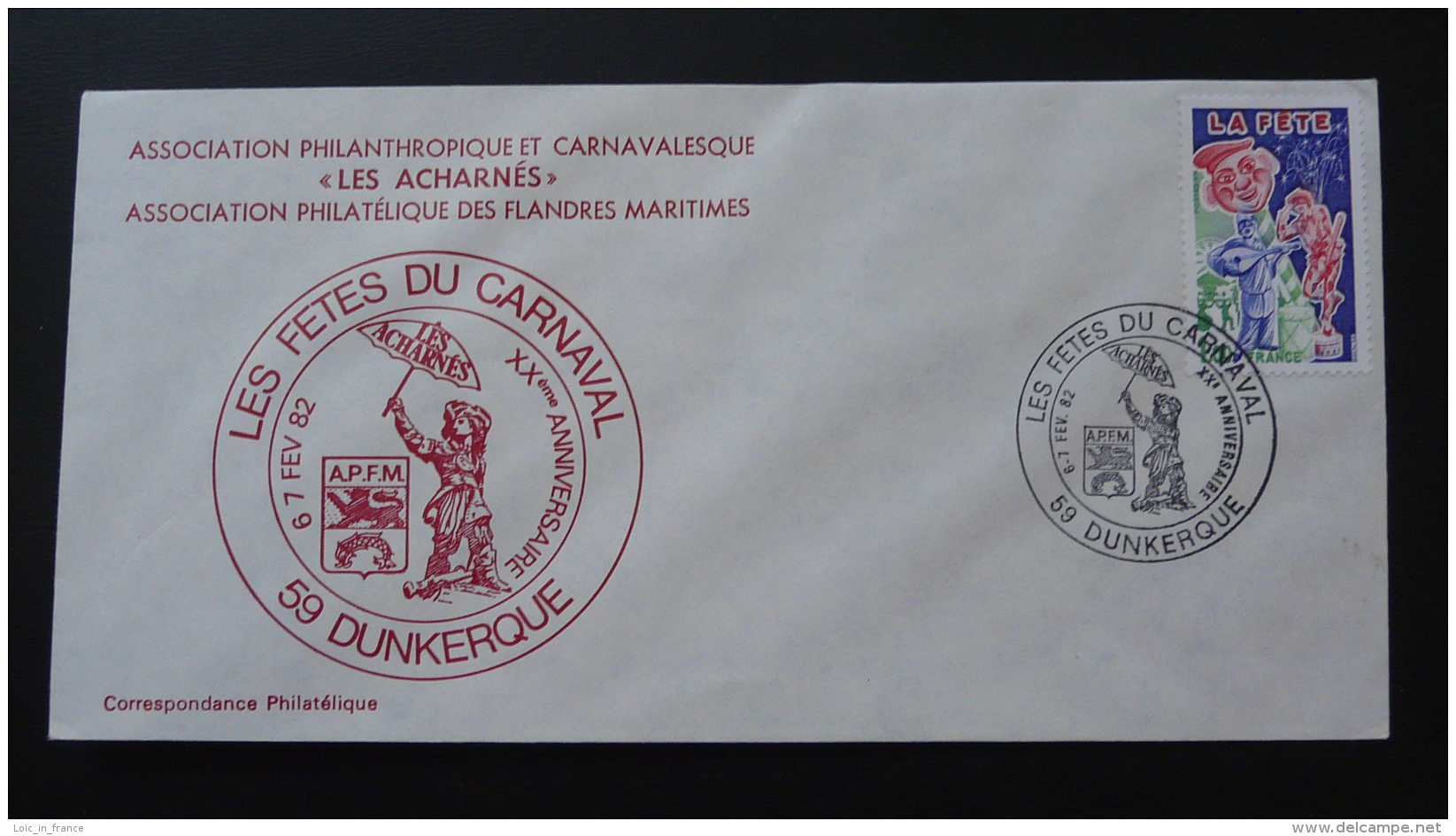 Lettre Cover Carnaval De Dunkerque 1982 - Carnaval