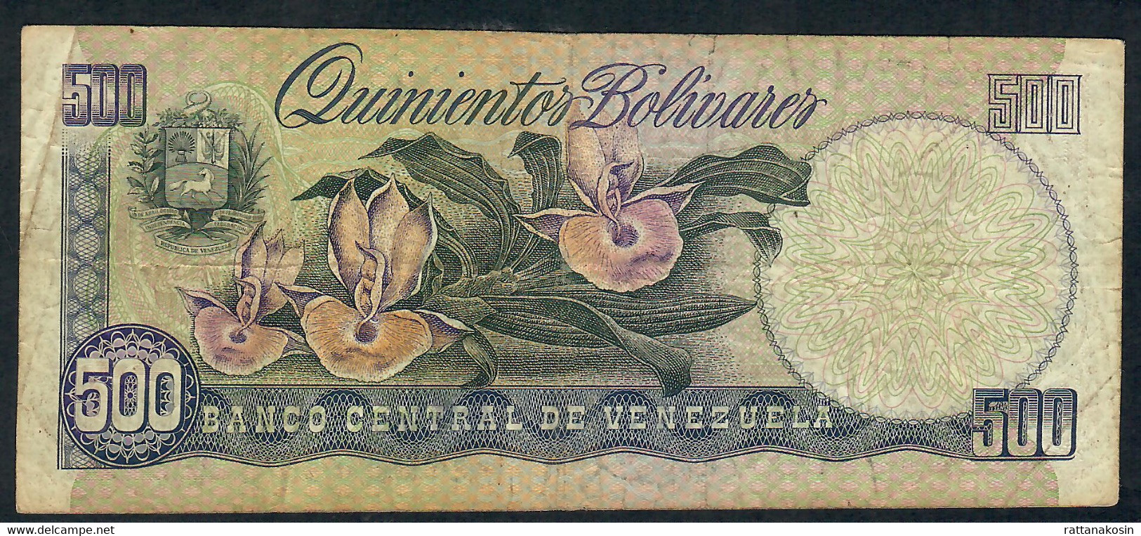 VENEZUELA  P67d  500  Bolívars 1990   FINE Folds No P.h. ! - Venezuela