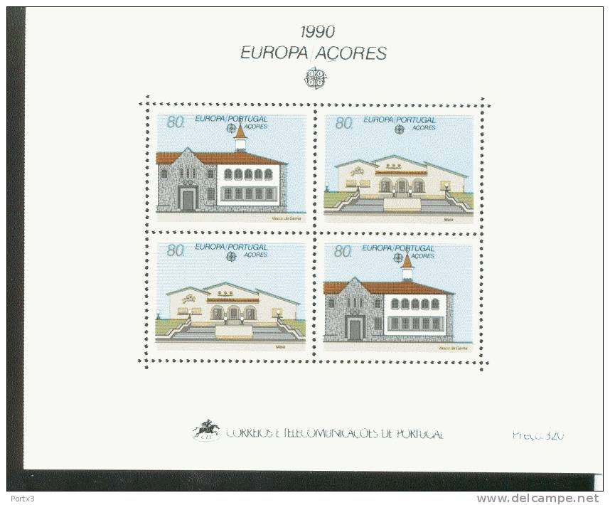 CEPT Postalische Einrichtungen Acores Block 11 Postamt Vasco Da Gama MNH ** Postfrisch - 1990