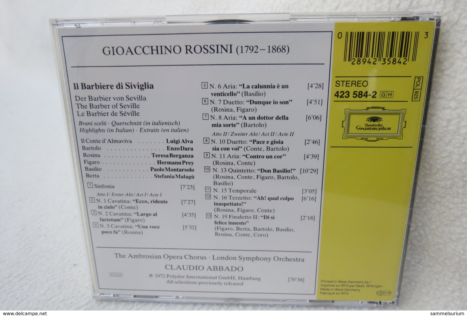 CD "Gioacchino Rossini" Il Barbiere Di Siviglia, Deutsche Grammophon - Klassik
