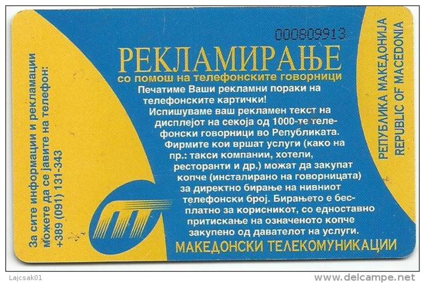 F.Y.R.O.M. Macedonia Phonecard With Chip 1999. - Macédoine Du Nord