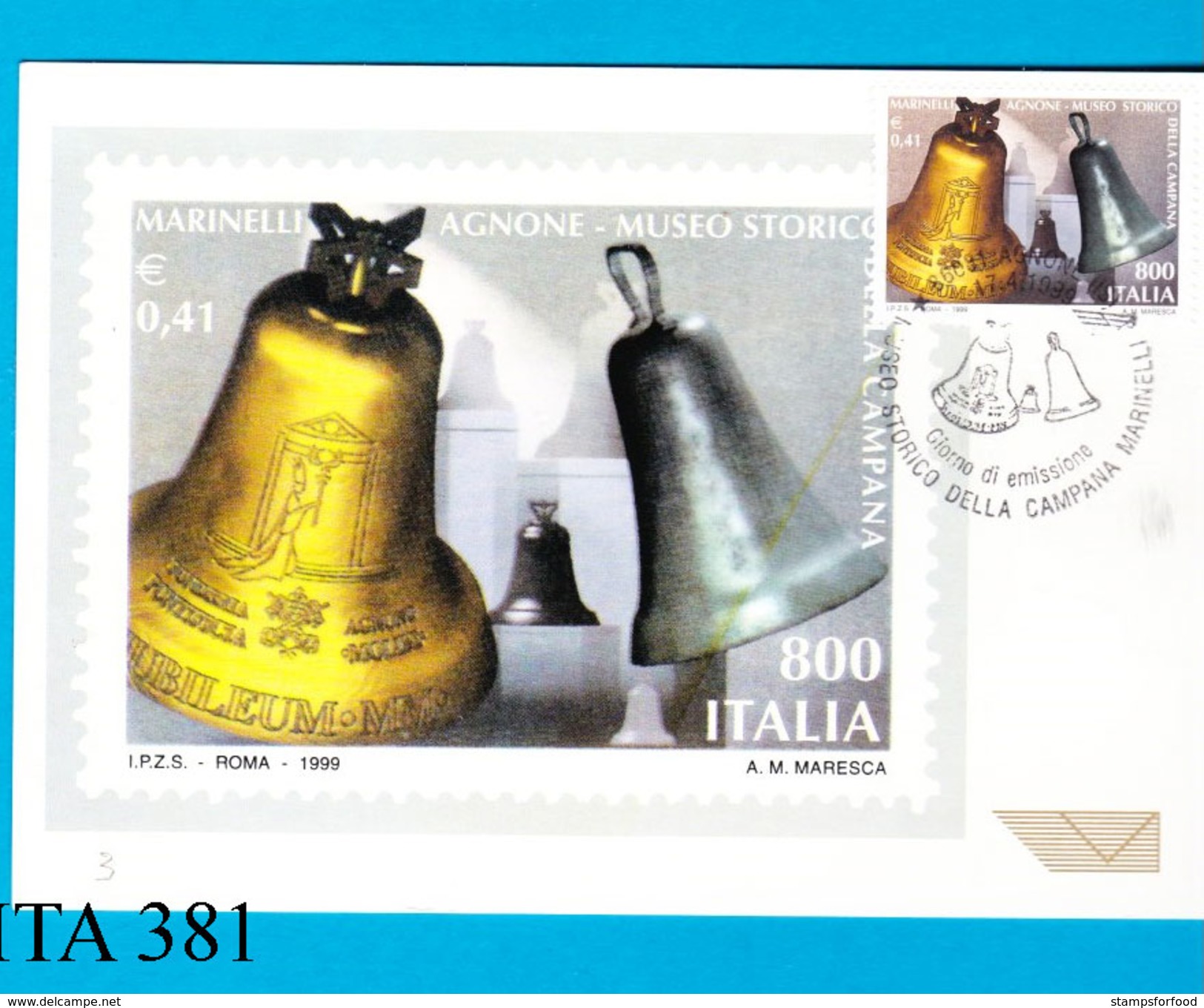 ITALIA, 1999, Museo Campana Marinelli, Cartolina Ufficiale Primo Giorno Emissione,nuova - 1991-00: Storia Postale