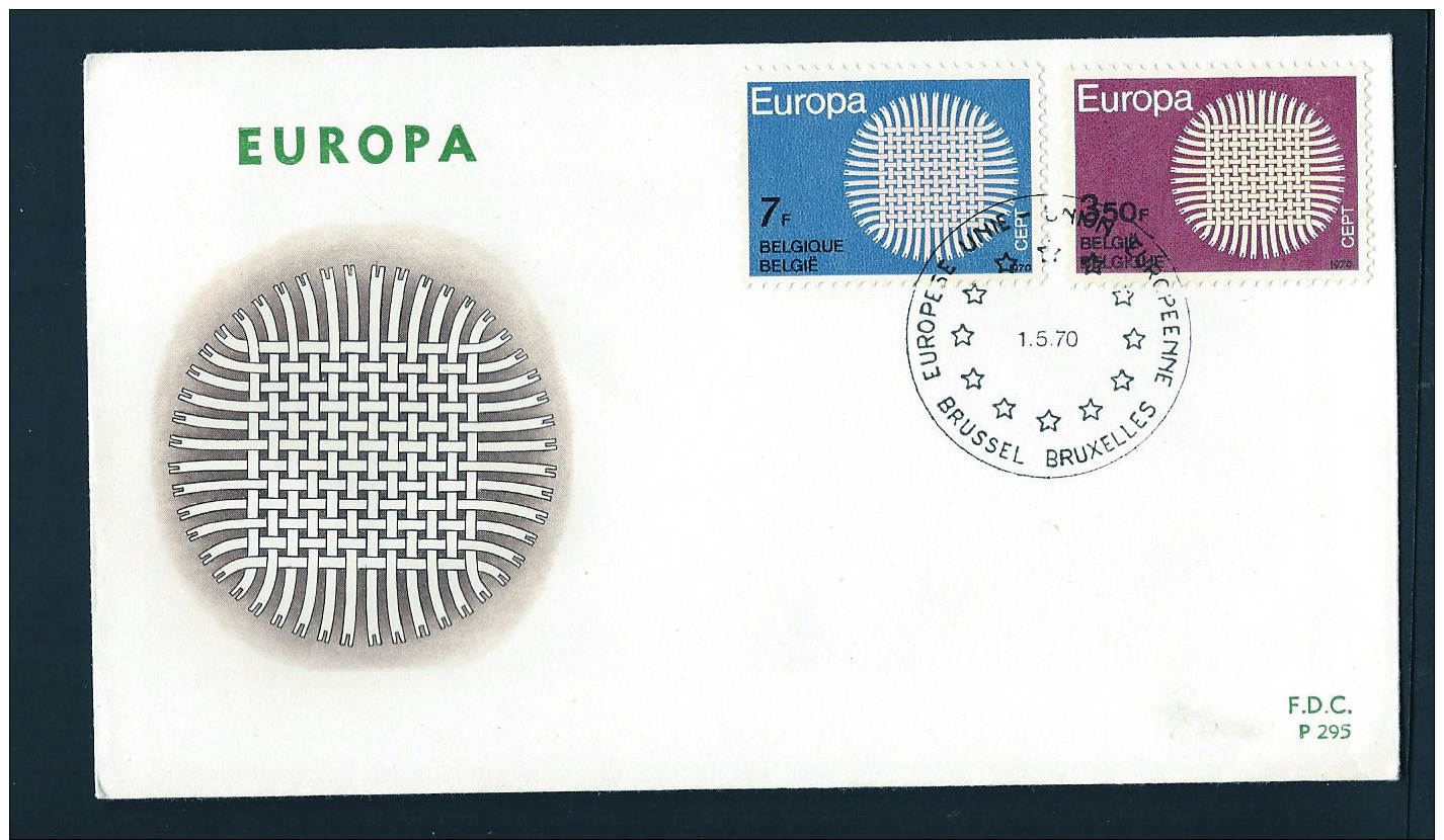 FDC  -  EUROPA CEPT  -  1970  -  BELGIUM    **   ----- - 1961-1970