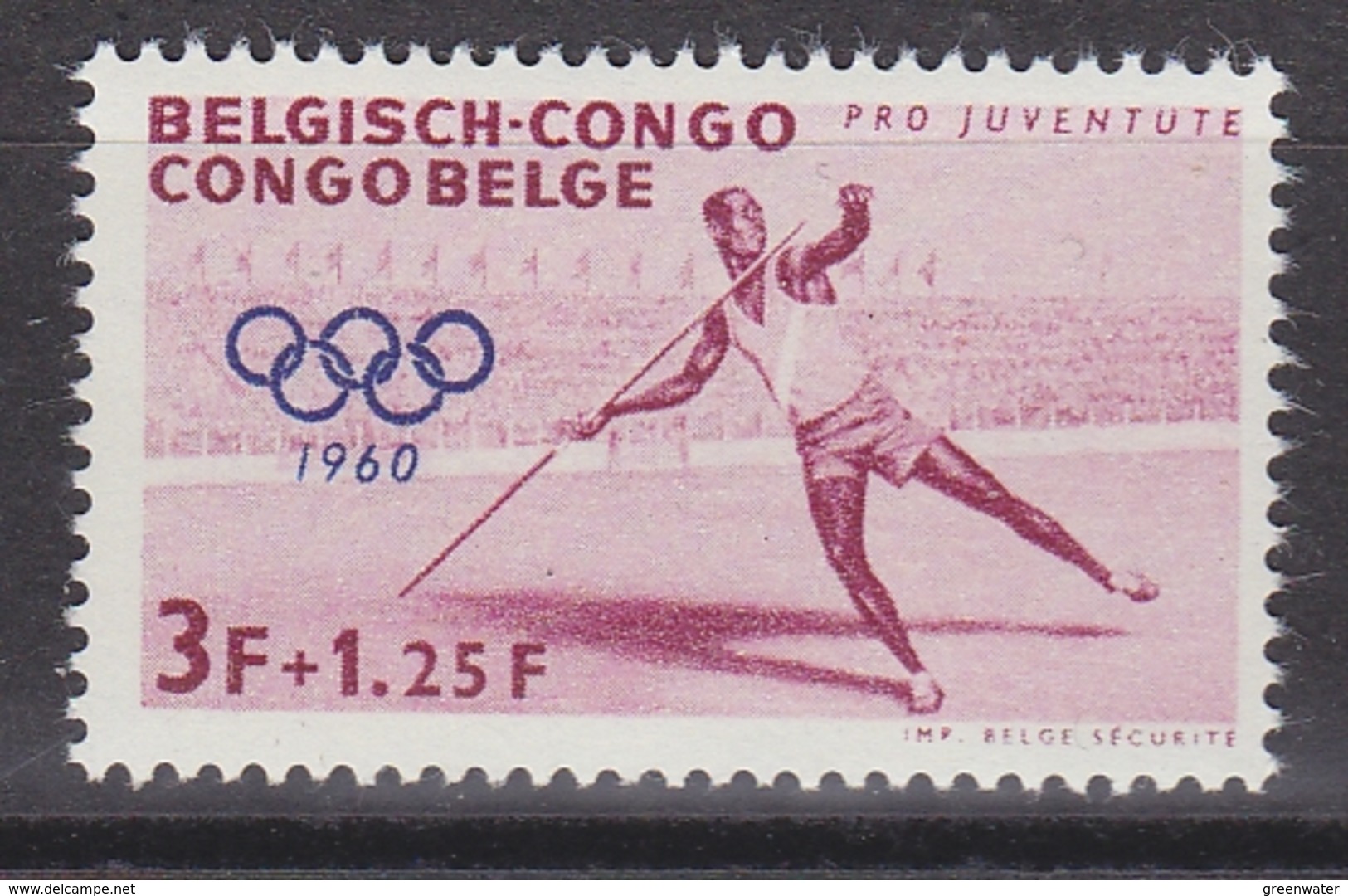 Belgisch Congo 1960 Olympische Spelen 3fr Polstokwerpen 1w ** Mnh (34311B) - Ongebruikt