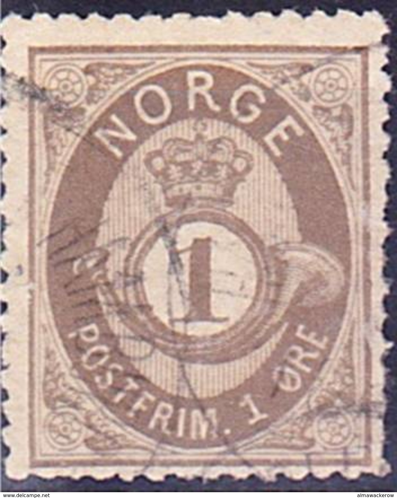 2016-0967 Norway 1877 Definitive Mi 22 Used O - Oblitérés