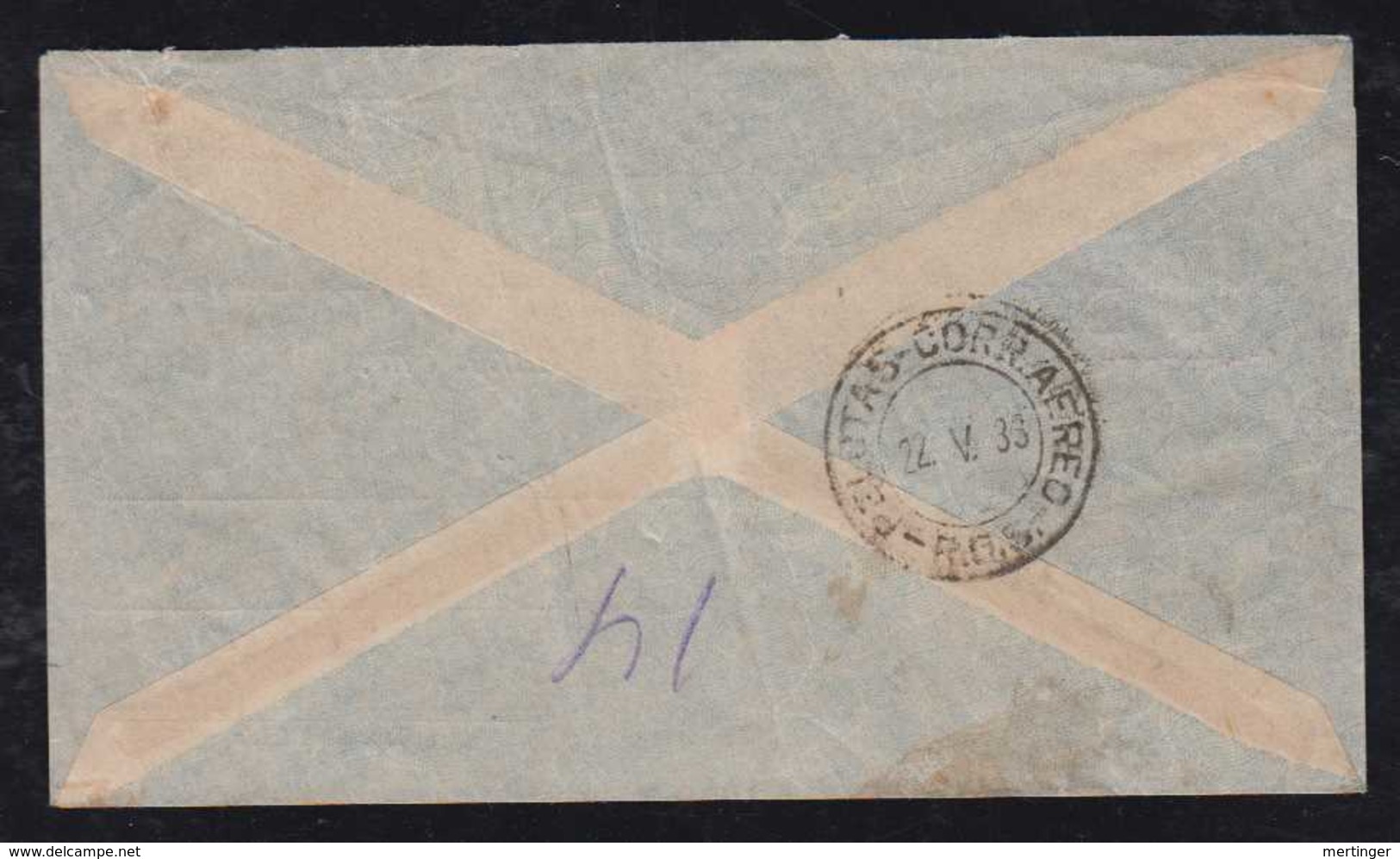 Brazil Brasil 1933 Airmail Cover RECIFE To PELOTAS - Poste Aérienne