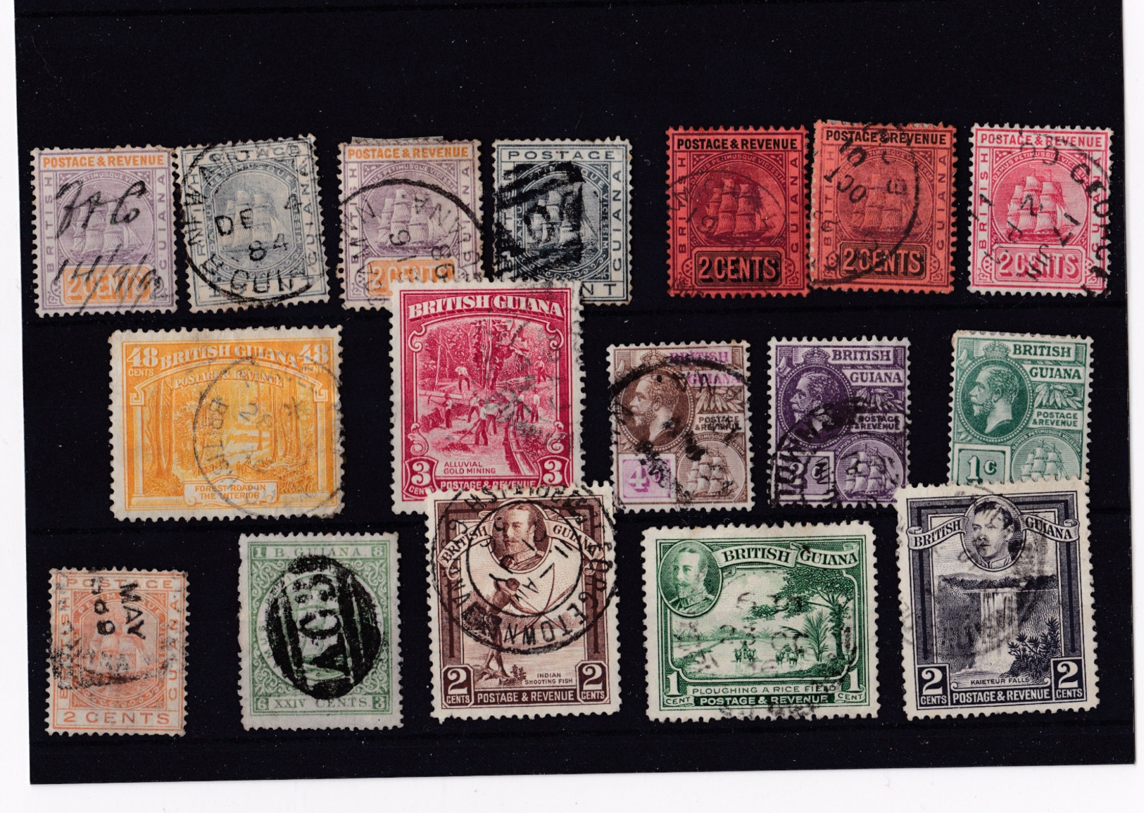 British Guiana Selection Of 17 X Early Stamps - 1p Start No Reserve - Guayana Británica (...-1966)