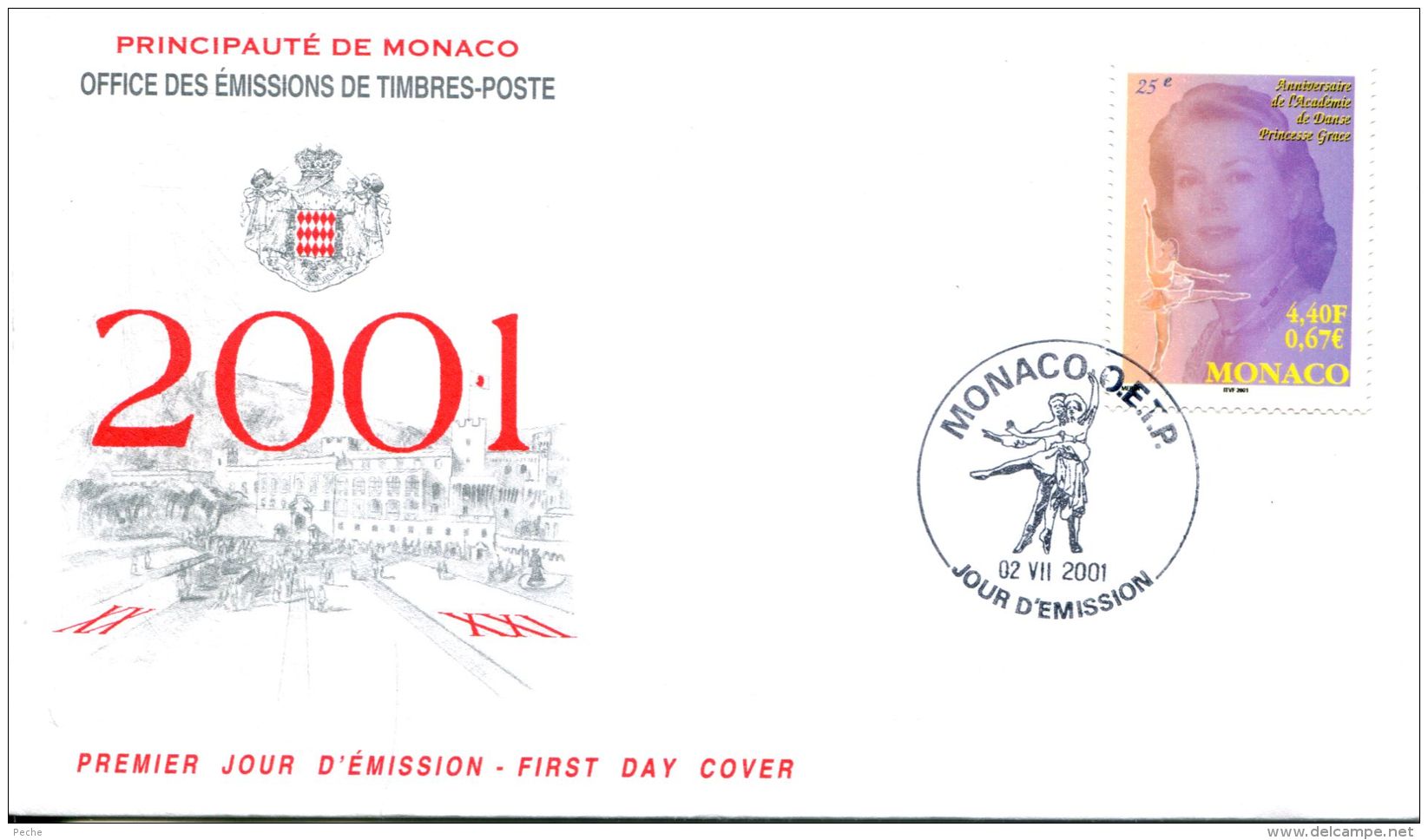 N°39 N -FDC (1er Jour) Monaco 2001 - - FDC