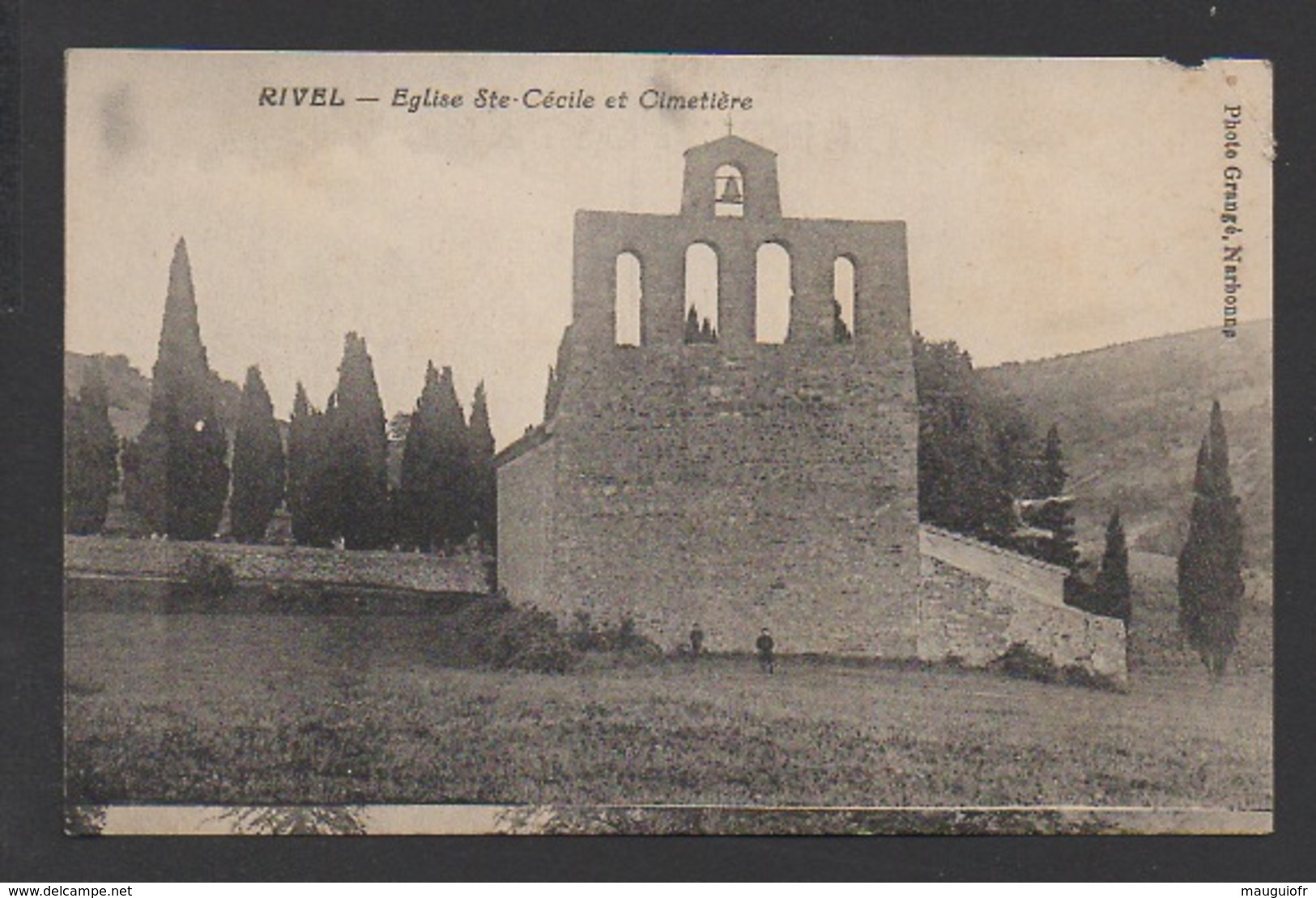 DF / 11 AUDE / RIVEL / EGLISE SAINTE-CÉCILE ET CIMETIÈRE / CIRCULÉE EN 1927 - Autres & Non Classés